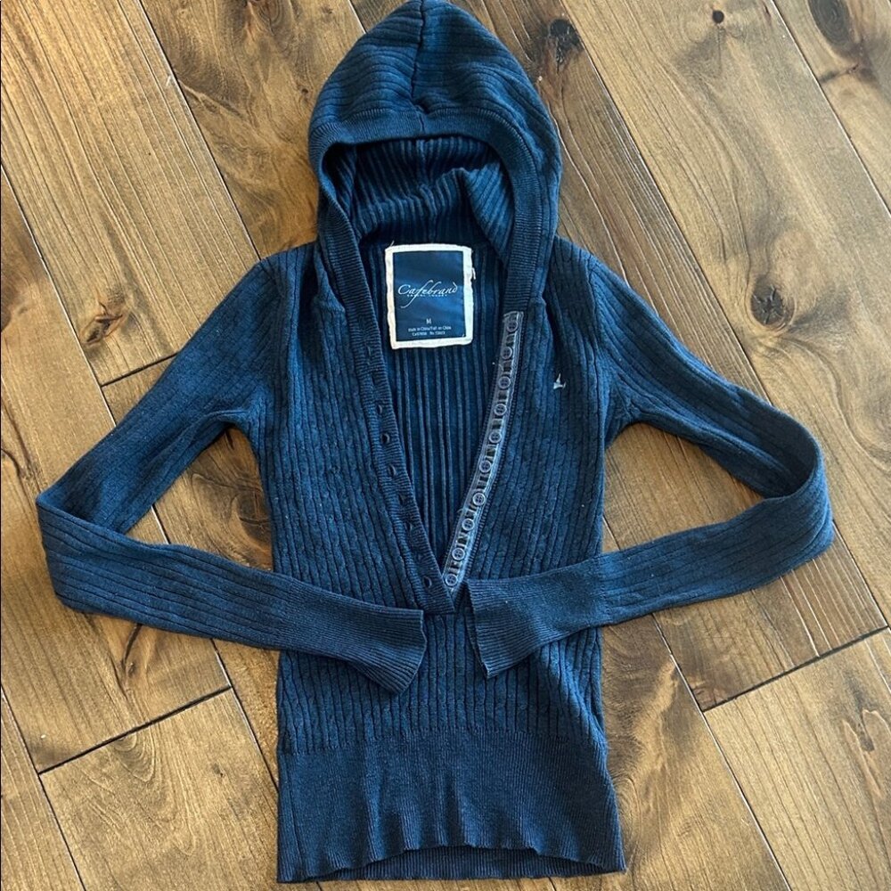 Y2K Ribbed Hooded Sweater